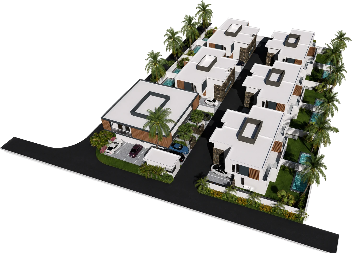 Aerial view of the Connection Estates site plan